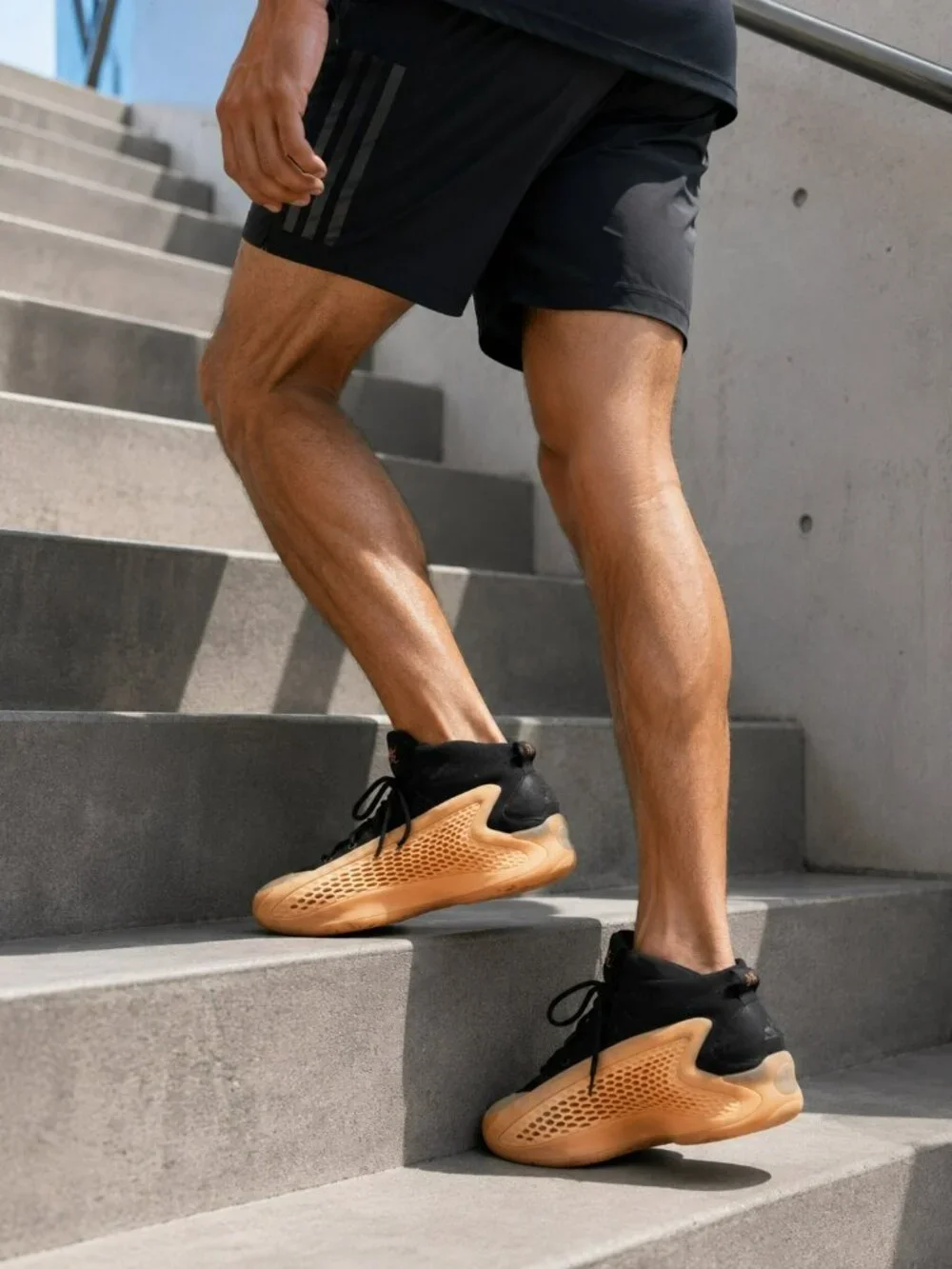 Adidas AE 1 Anthony Edwards Mens 7 Basketball Shoes Black & Orange Lace-Up High-